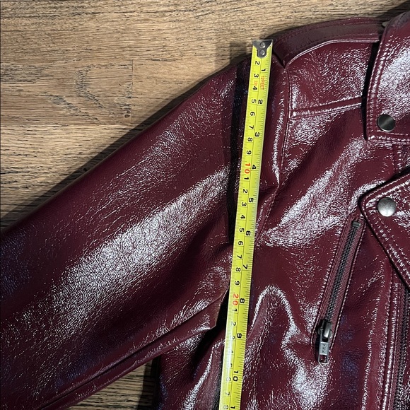 PARKER woman’s burgundy moto jacket NWOT worn once to try on size M - Picture 8 of 8